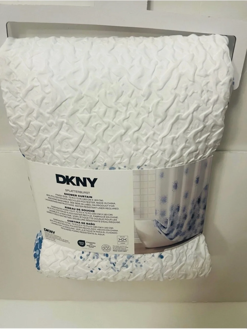 DKNY Splatterburst Microsculpt Shower Curtain 72